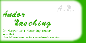 andor masching business card